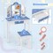 Costway Kids Vanity Table & Stool Set with Cute Polka Dot Print Tri-folding Mirror Drawer Pink&White/Light Pink&White/Pink&Black/Blue/Pink